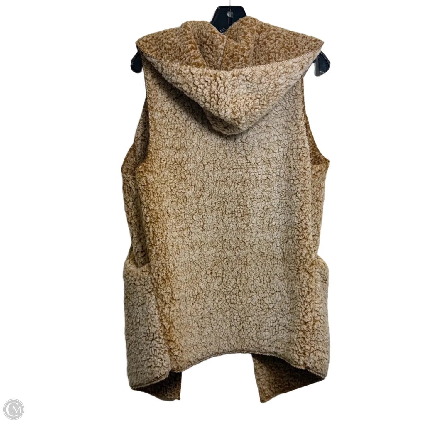 Vest Faux Fur & Sherpa By Love Tree In Brown & Cream, Size: S