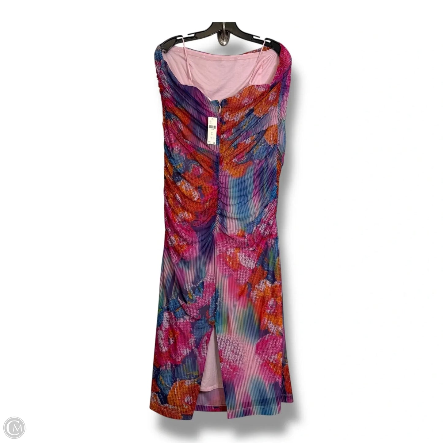 The Soleil Slim Strapless Ruched Mesh Dress Casual Maxi By Anthropologie In Multi-colored, Size: Xl