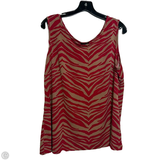 Top Sleeveless Basic By Iman Hsn In Red & Tan, Size: 1x
