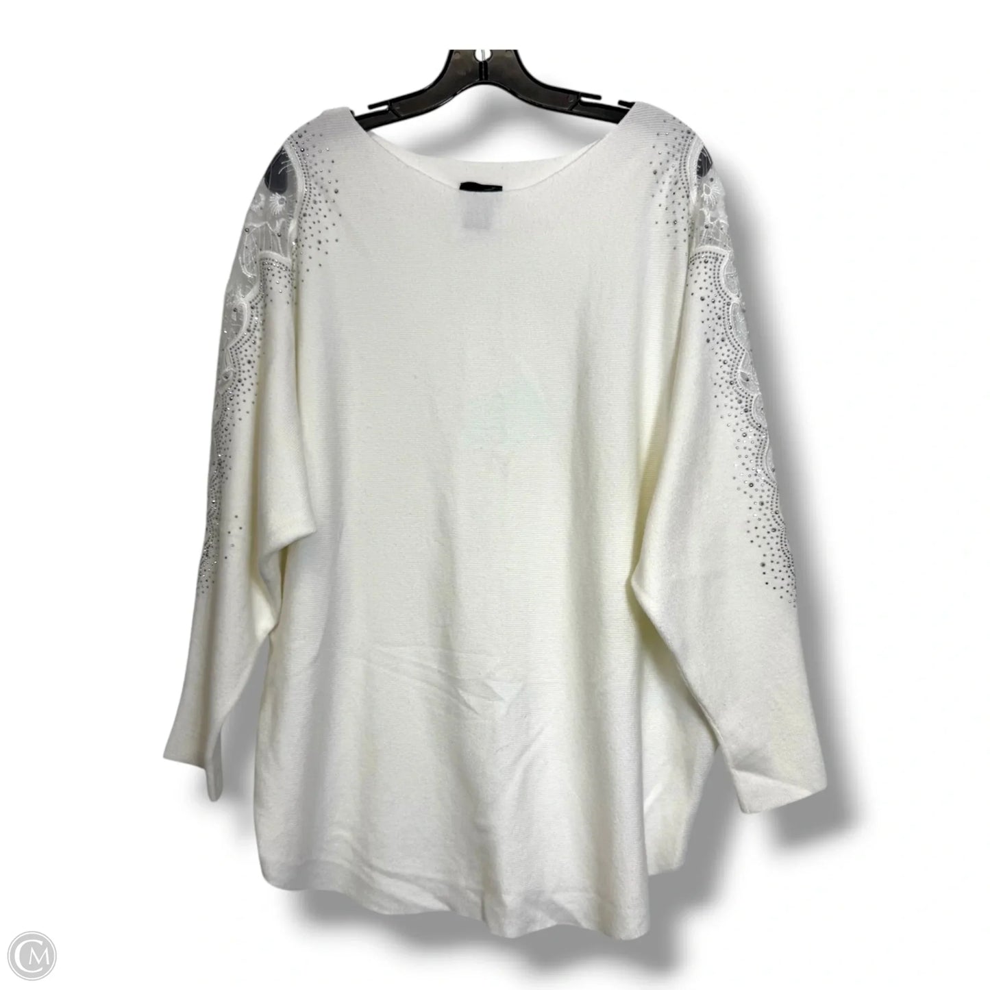 Sweater By Tahari In White, Size: 1x
