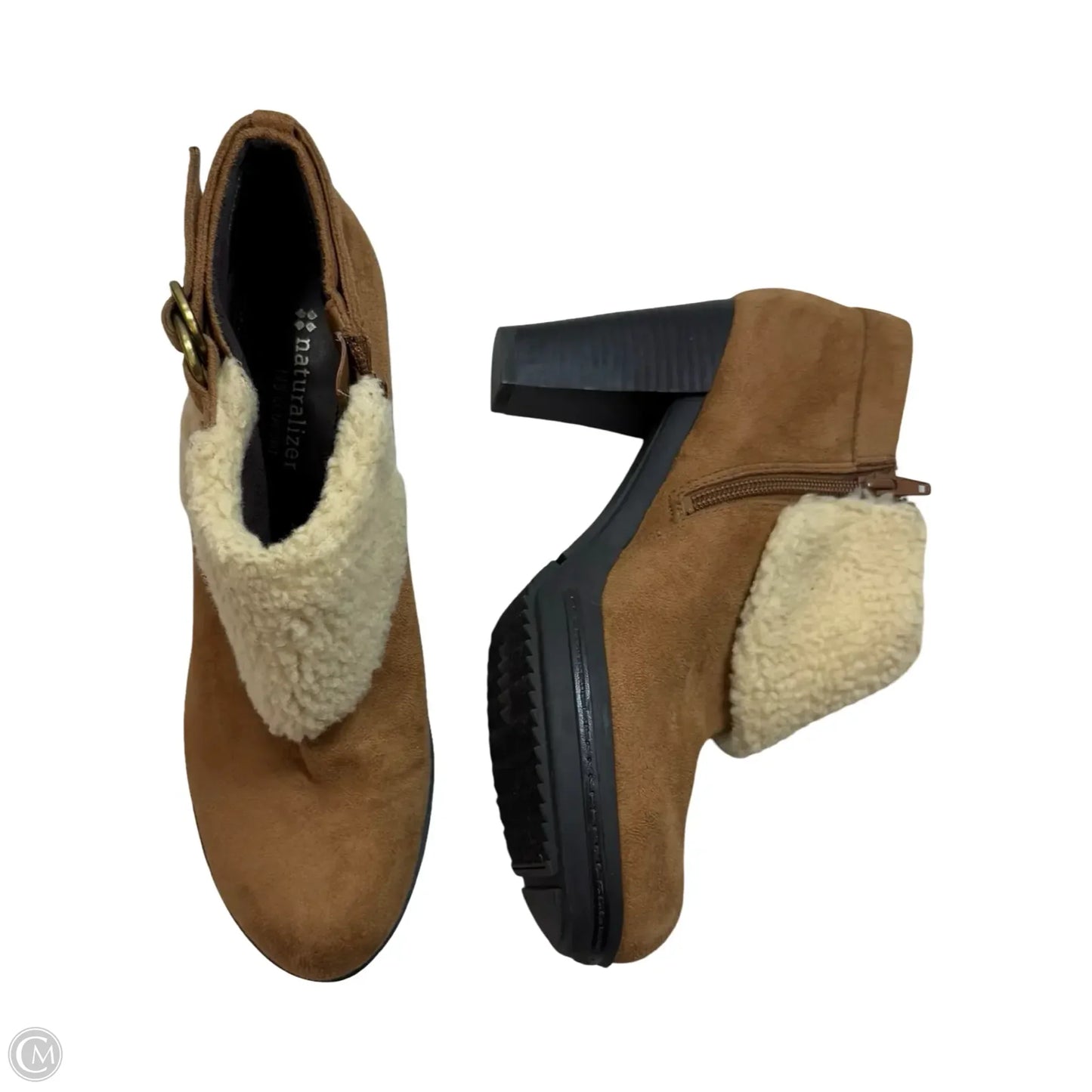 Boots Ankle Heels By Naturalizer In Brown, Size: 9.5