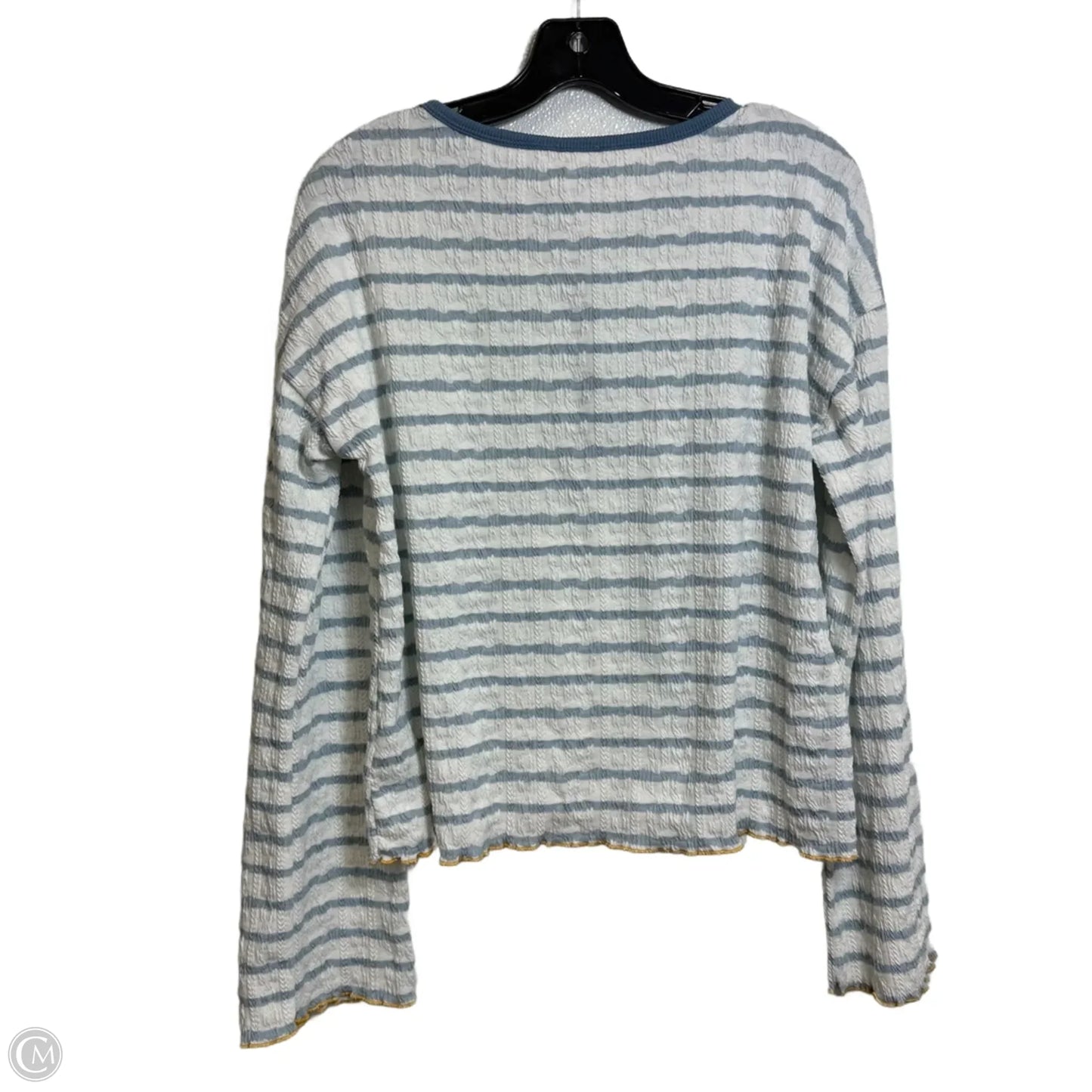 Top Long Sleeve Basic By Hem & Thread In Striped Pattern, Size: M