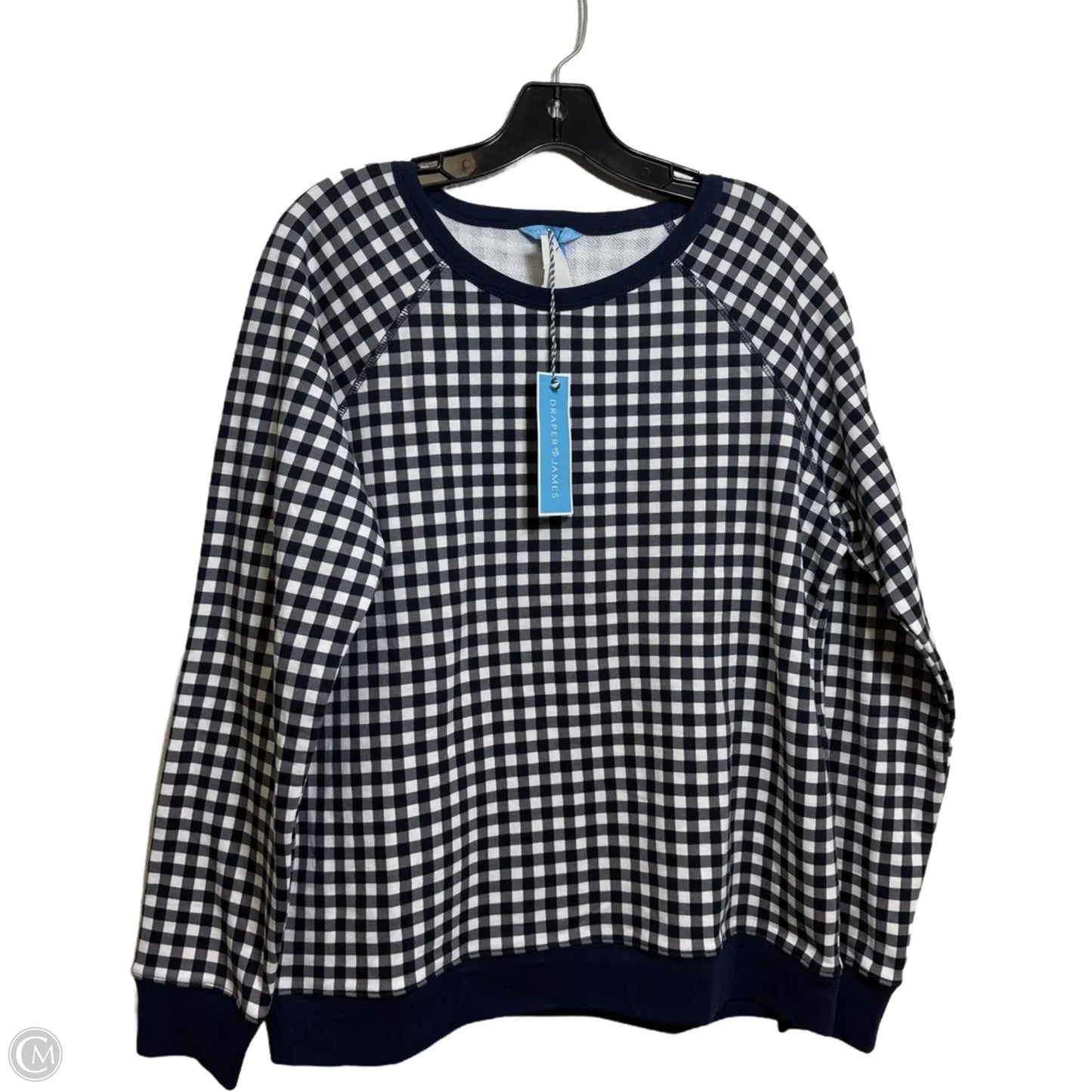 Top Long Sleeve Basic By Draper James In Checkered Pattern, Size: L