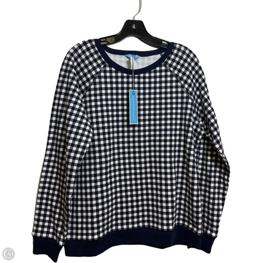 Top Long Sleeve Basic By Draper James In Checkered Pattern, Size: L