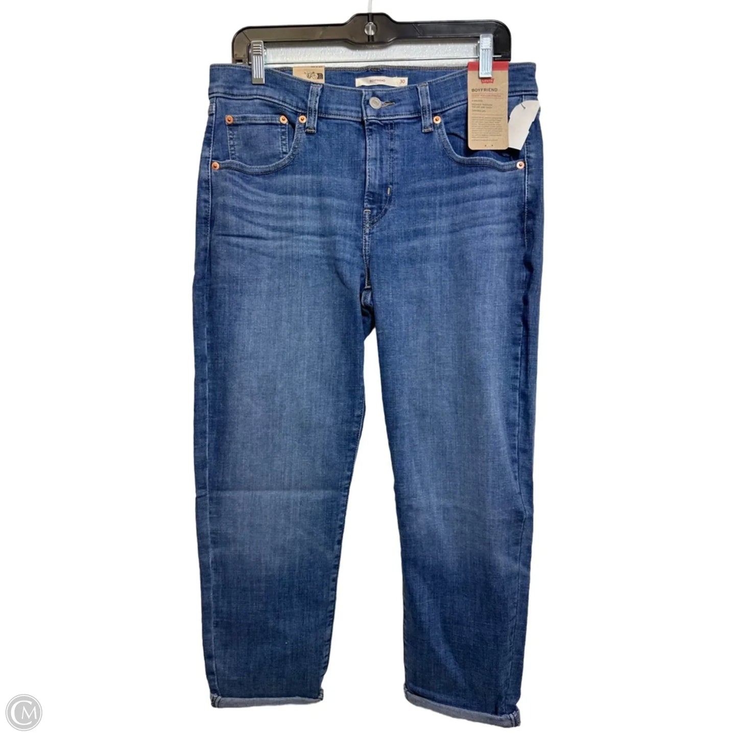 Jeans Boyfriend By Levis In Blue Denim, Size: 10