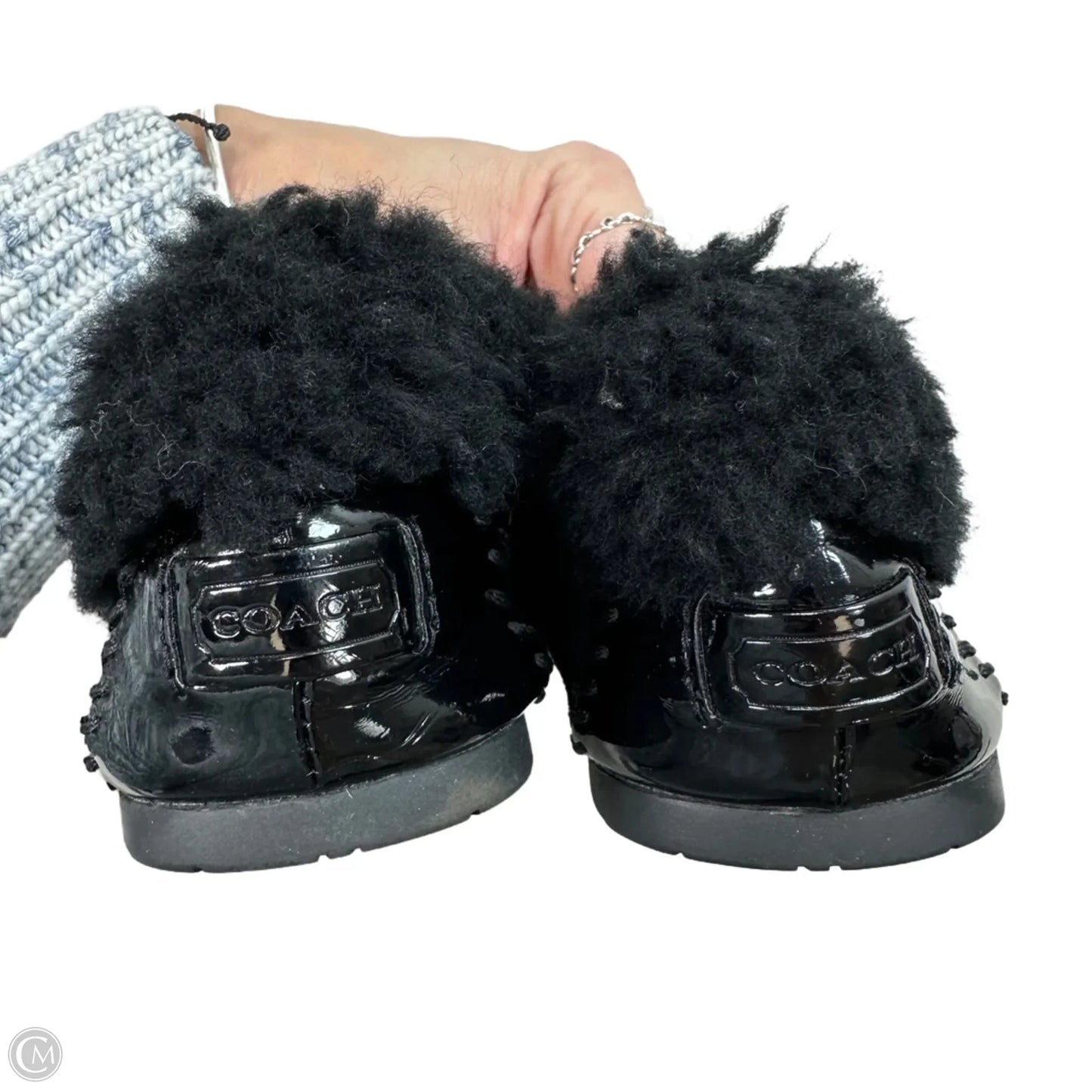 Slippers Designer By Coach In Black, Size: 7