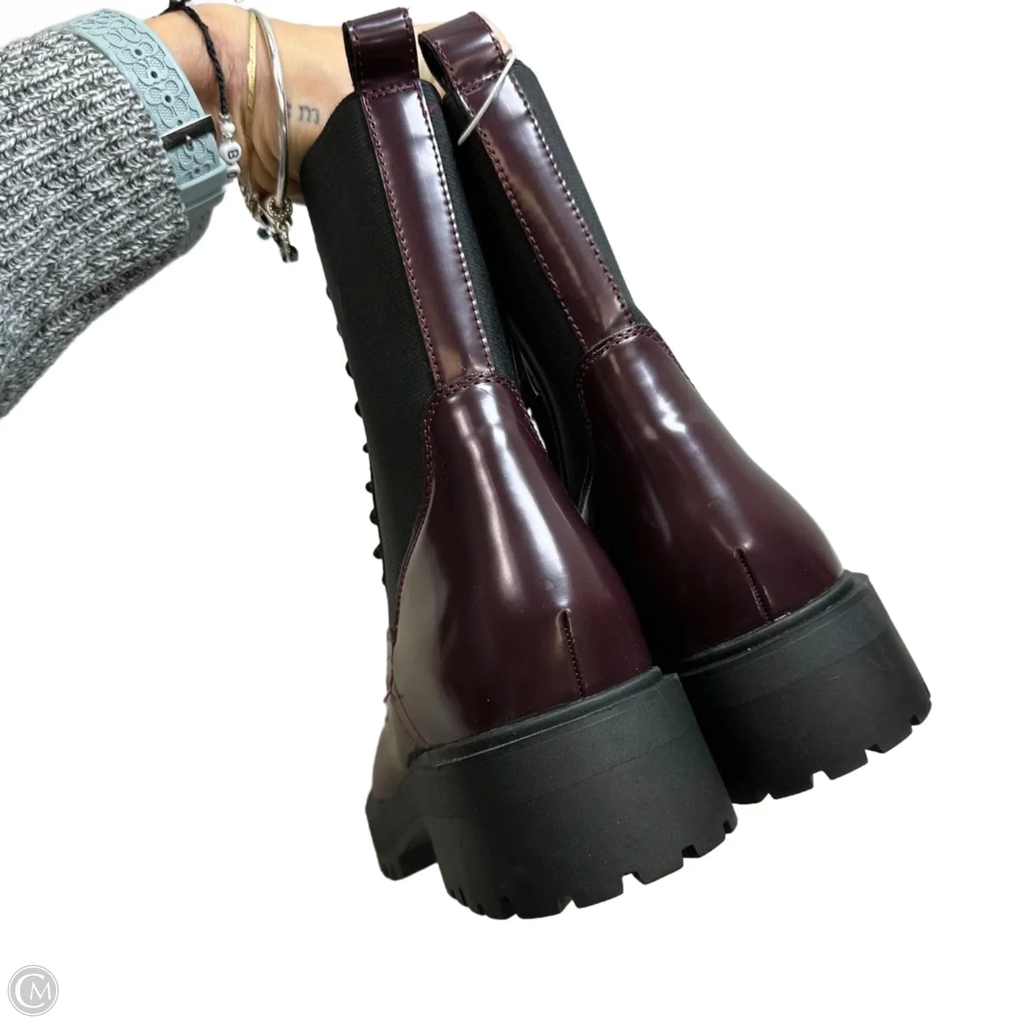 Boots Combat By Torrid In Maroon, Size: 9.5