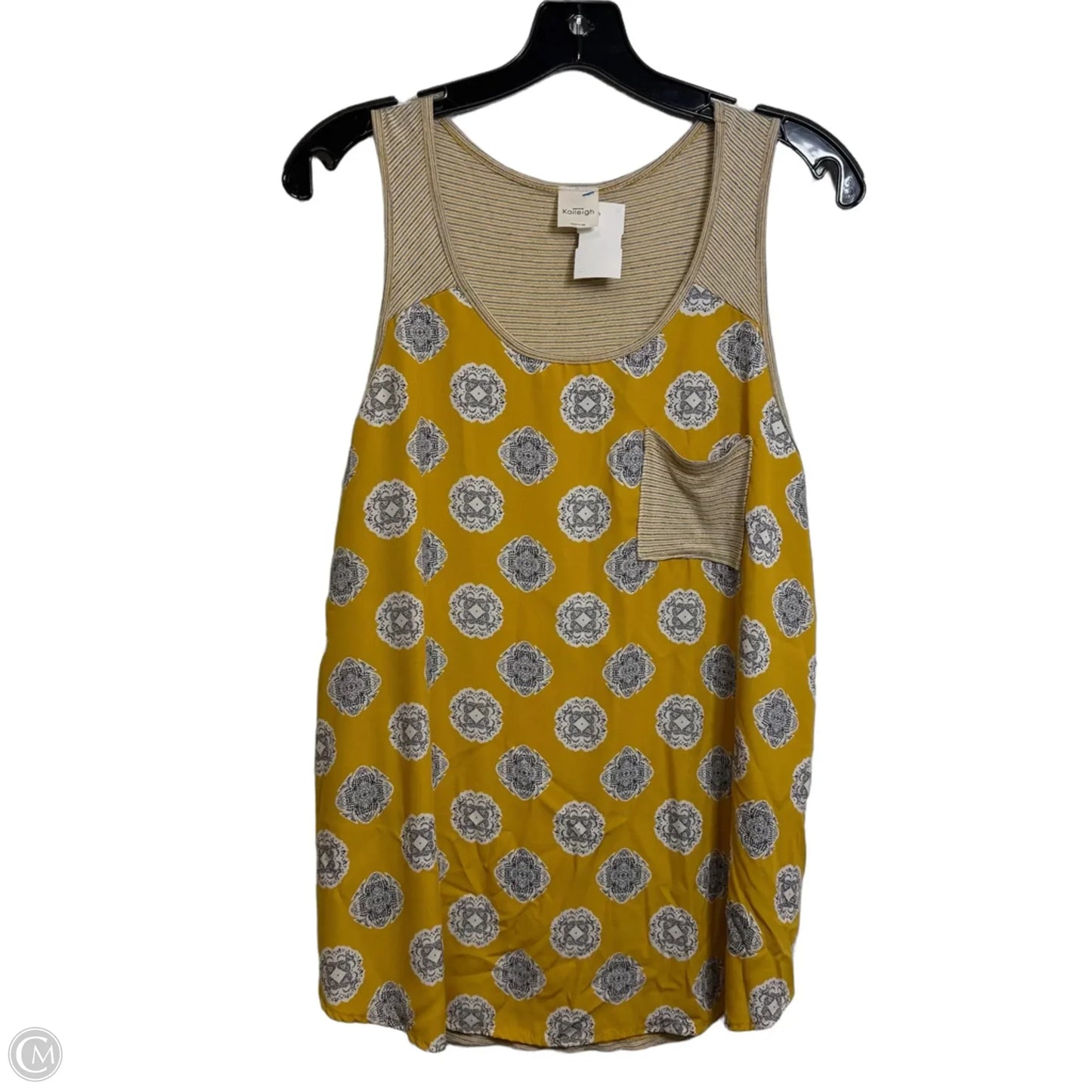 Top Sleeveless Basic By Kaileigh In Yellow, Size: L