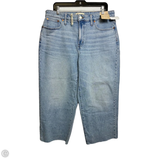 THE CURVY PERFECT VINTAGE WIDE-LEG CROP Jeans Wide Leg By Madewell In Blue Denim, Size: 14