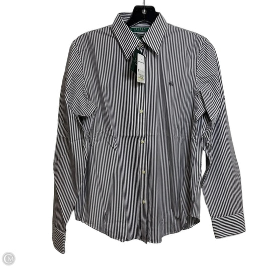 Top Long Sleeve Basic By Lauren By Ralph Lauren In Striped Pattern, Size: S