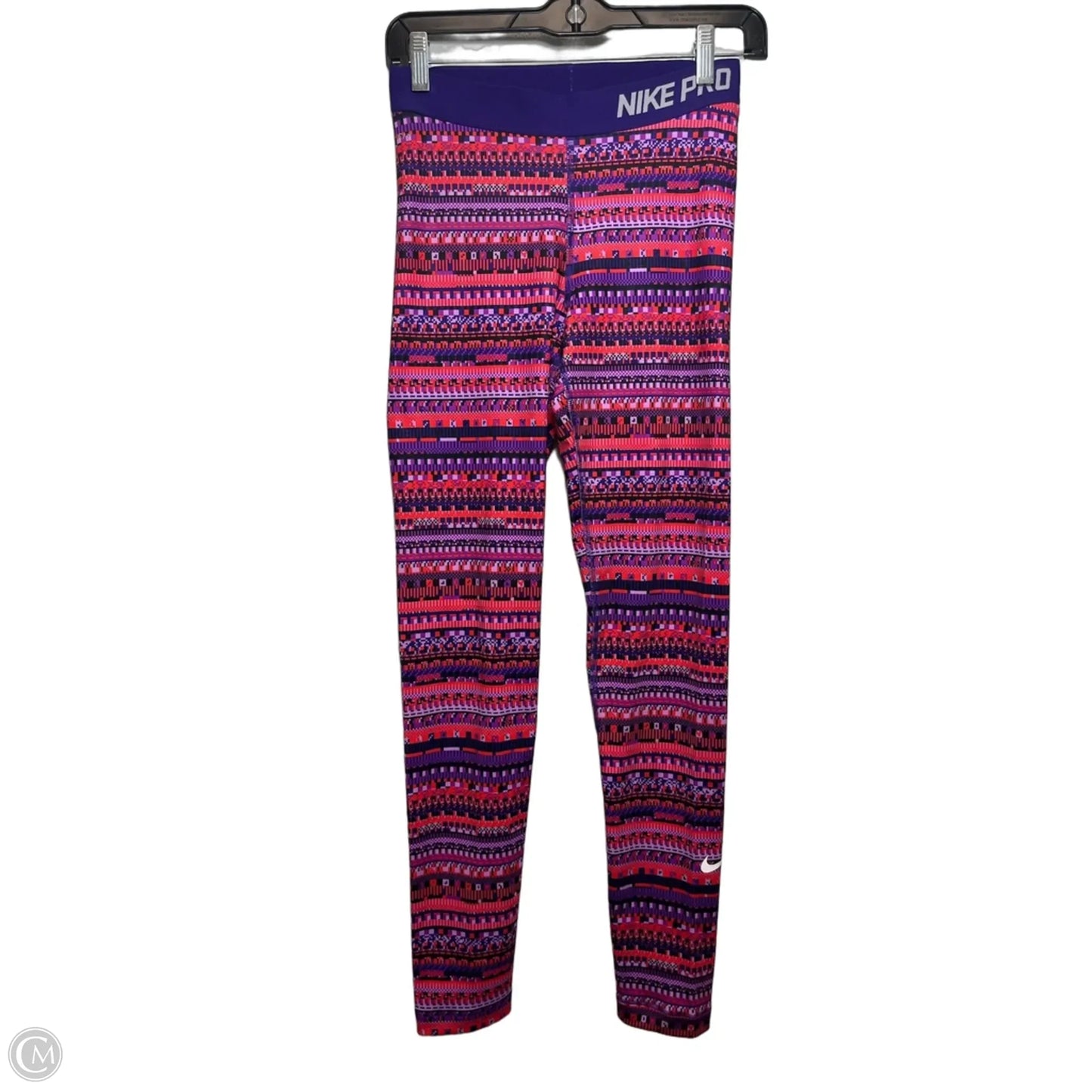 Athletic Leggings By Nike In Pink & Purple, Size: M