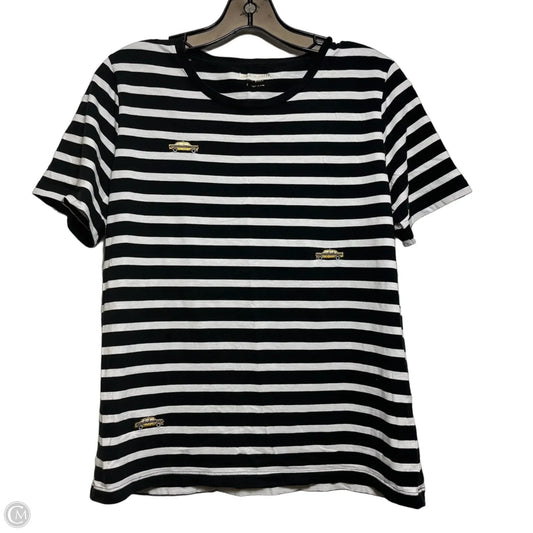 Taxi Top Short Sleeve Designer By Kate Spade In Striped Pattern, Size: L