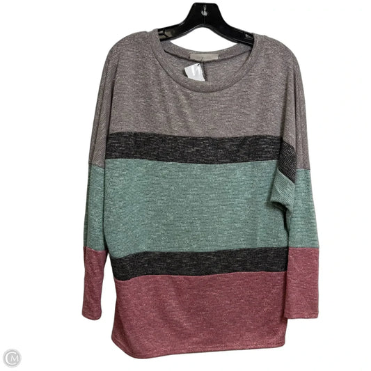 Top Long Sleeve Basic By Haptics In Grey, Size: S