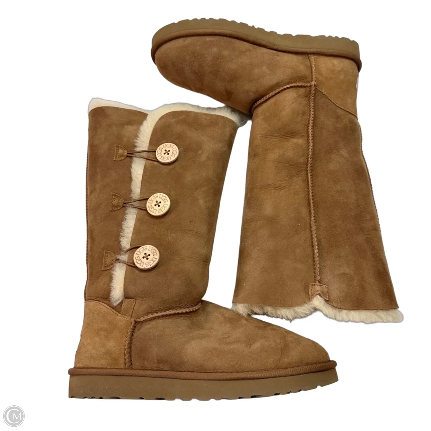 Boots Designer By Ugg In Brown, Size: 10