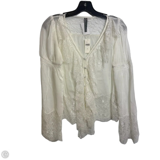 Top Long Sleeve By Anthropologie In White, Size: Xs
