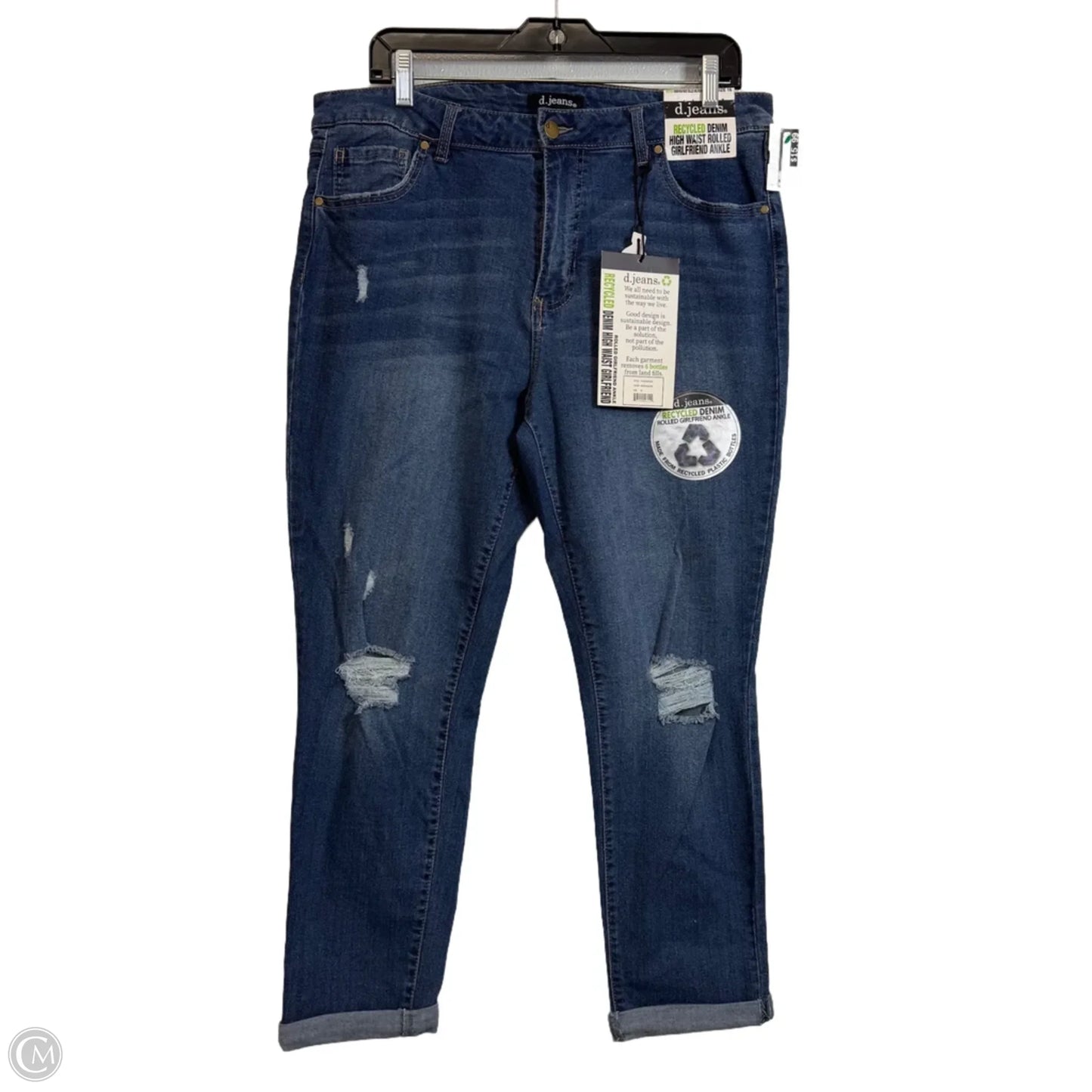 Jeans Boyfriend By D Jeans In Blue Denim, Size: 16