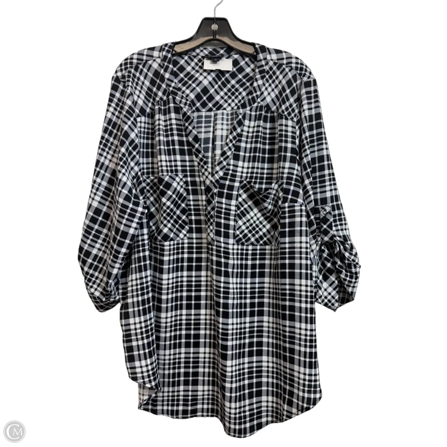 Top Long Sleeve By Torrid In Black & White, Size: 3x
