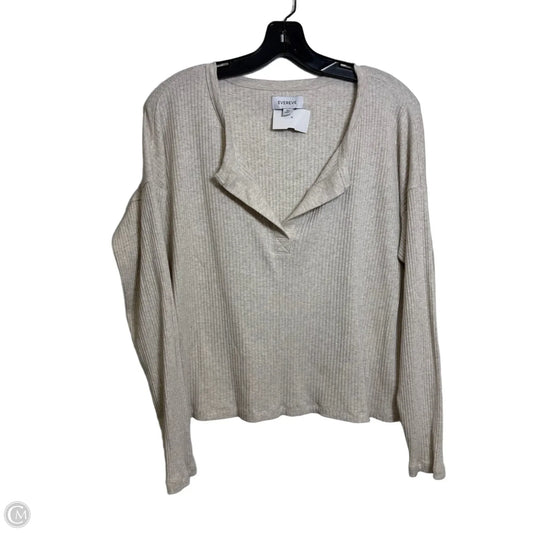 Top Long Sleeve By Evereve In Beige, Size: M