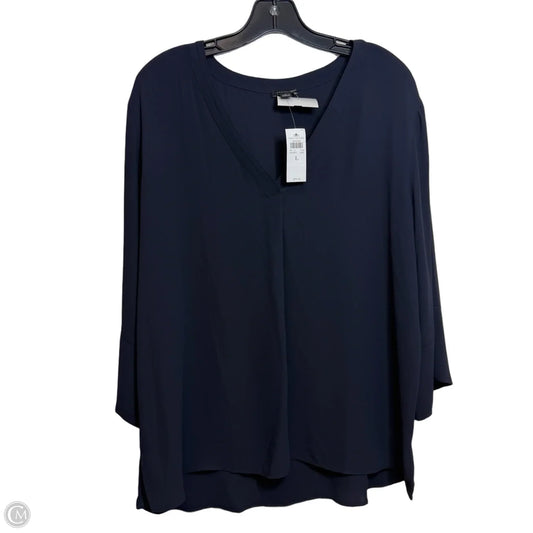 Top Long Sleeve By Ann Taylor In Navy, Size: L