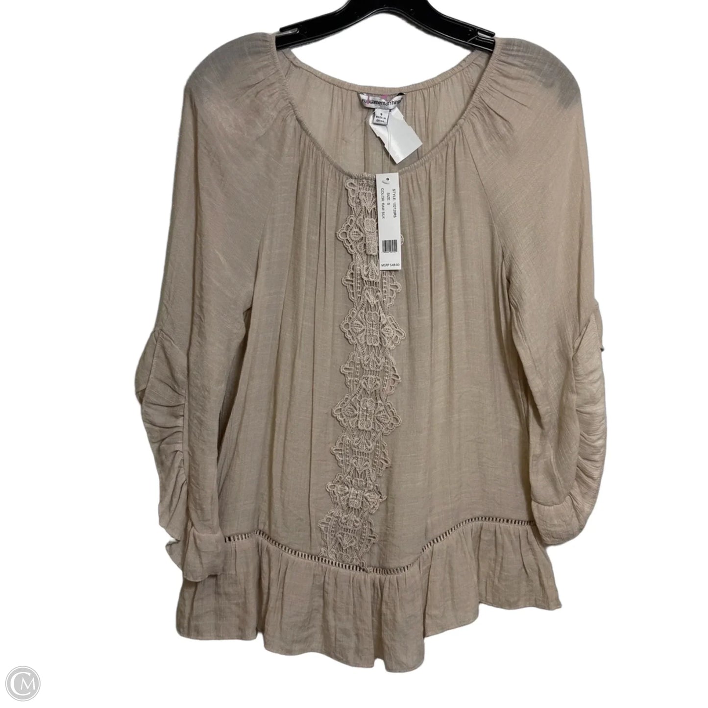 Top Long Sleeve Basic By Clothes Mentor In Beige, Size: S