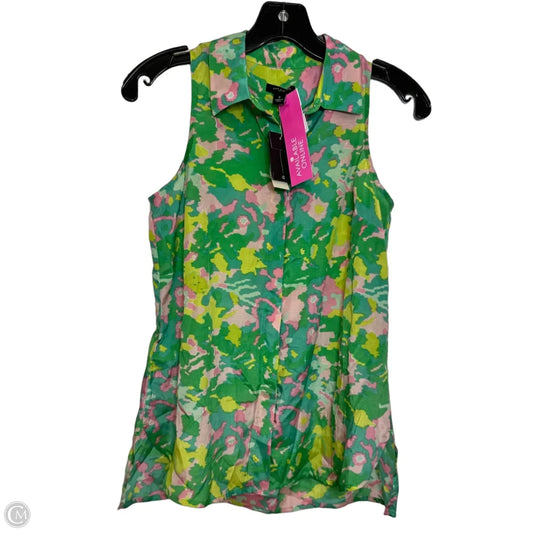 Top Sleeveless By Ann Taylor In Green, Size: 0