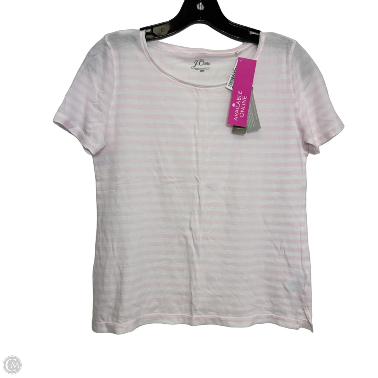 Top Short Sleeve Basic By J. Crew In Pink & White, Size: Xs