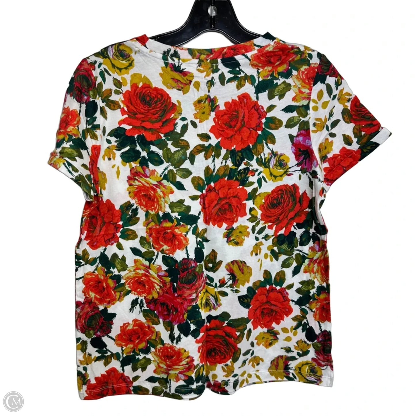 Top Short Sleeve By Anthropologie In Floral Print, Size: Xs