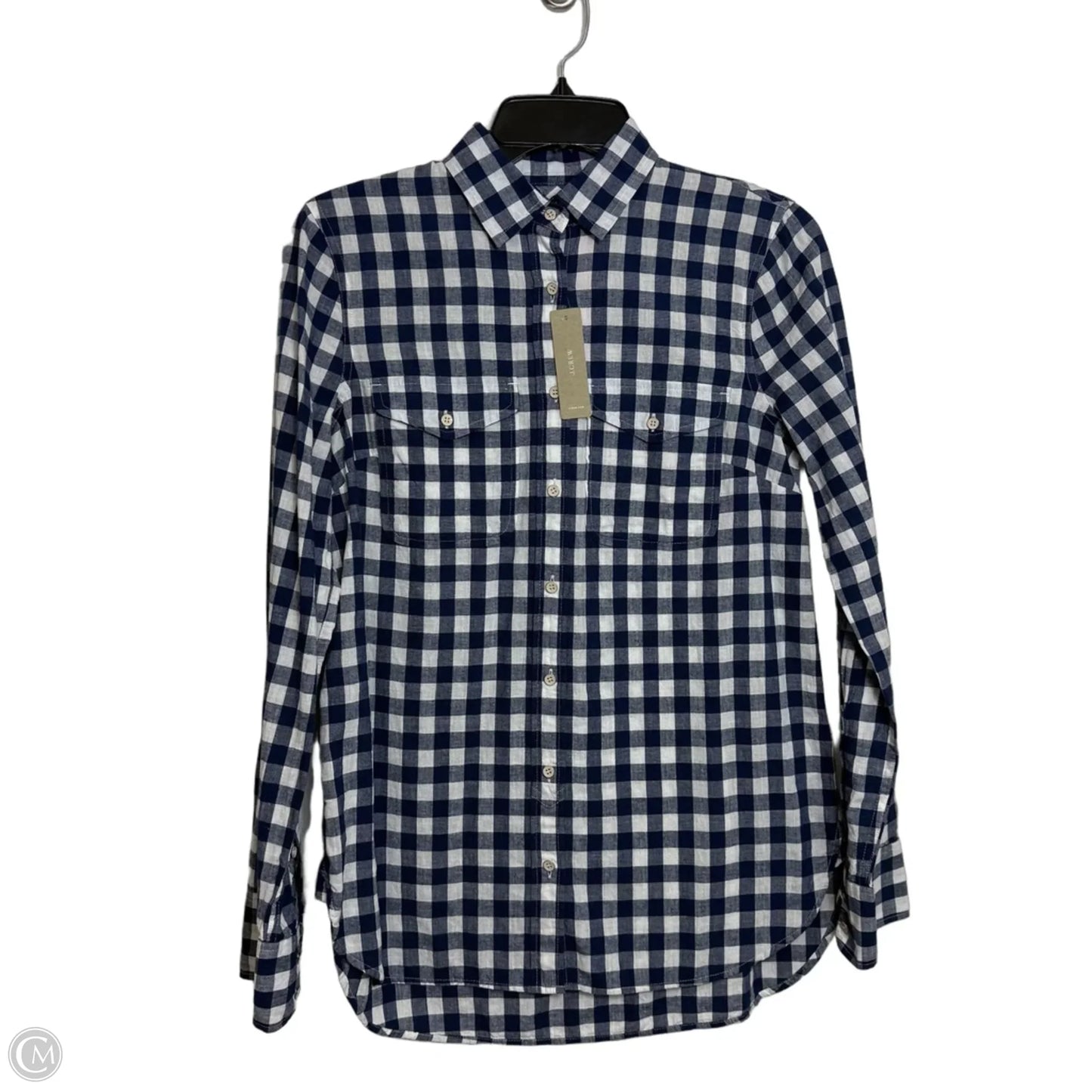 Top Long Sleeve By J. Crew In Checkered Pattern, Size: Xs