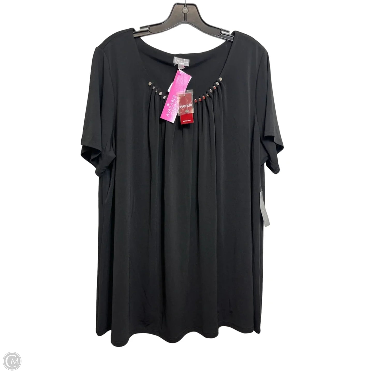 Top Short Sleeve By Avenue In Black, Size: 22