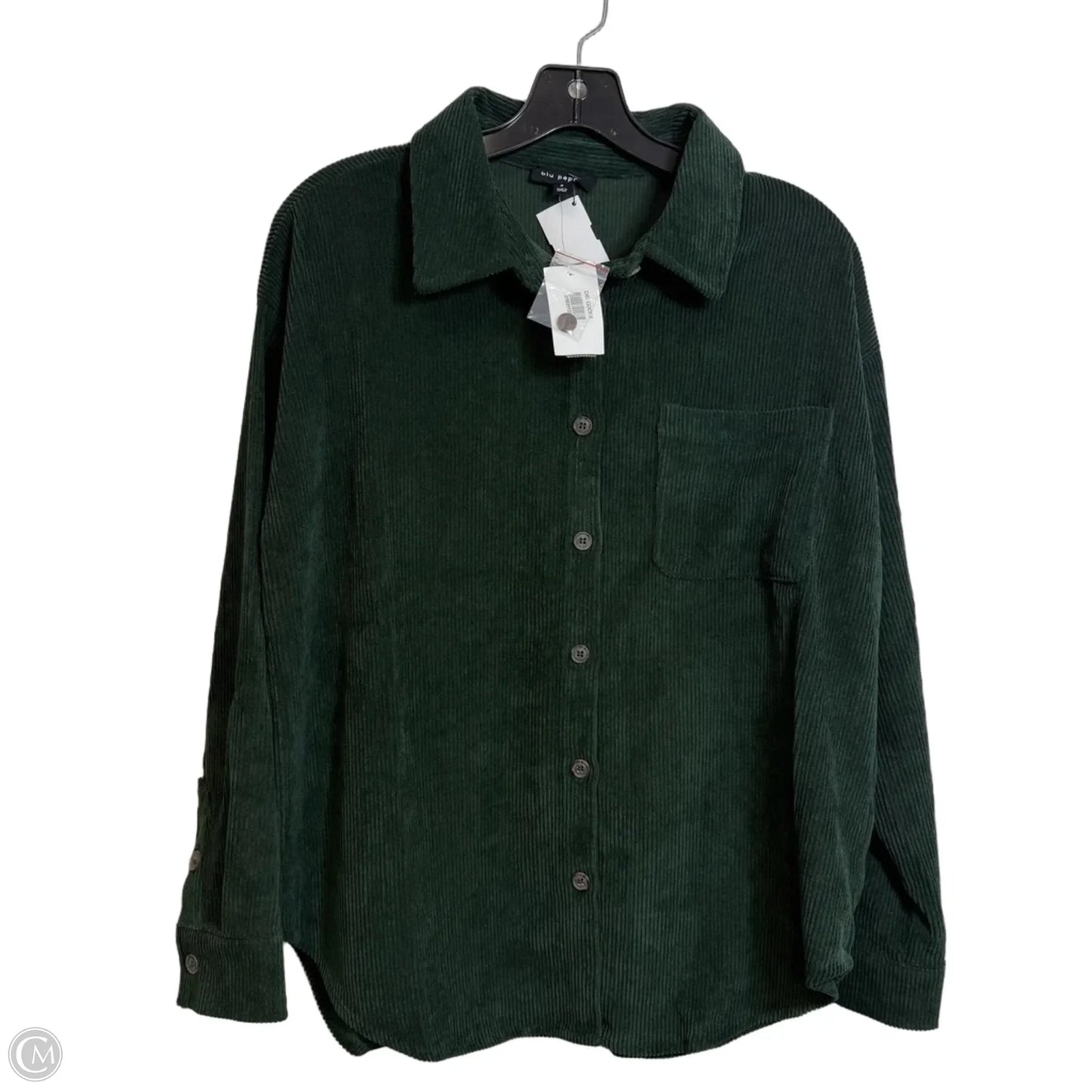 Top Long Sleeve By Blu Pepper In Green, Size: S