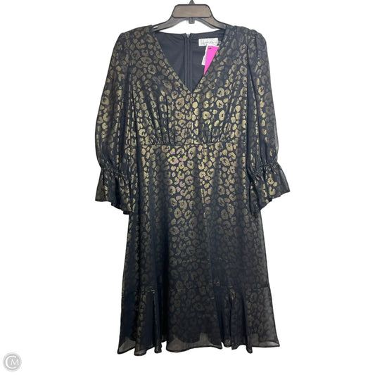 Dress Casual Midi By Clothes Mentor In Black & Gold, Size: 8