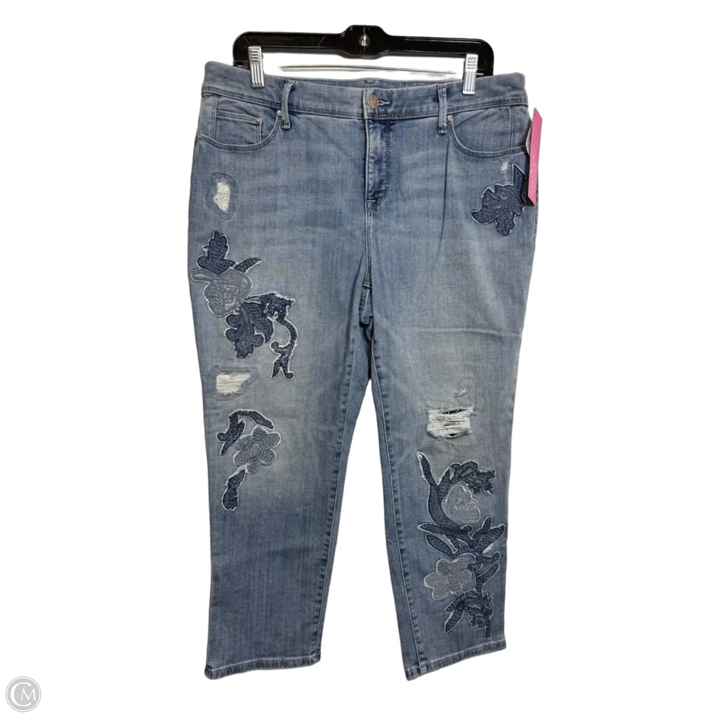 Jeans Cropped By Chicos In Blue Denim, Size: 12