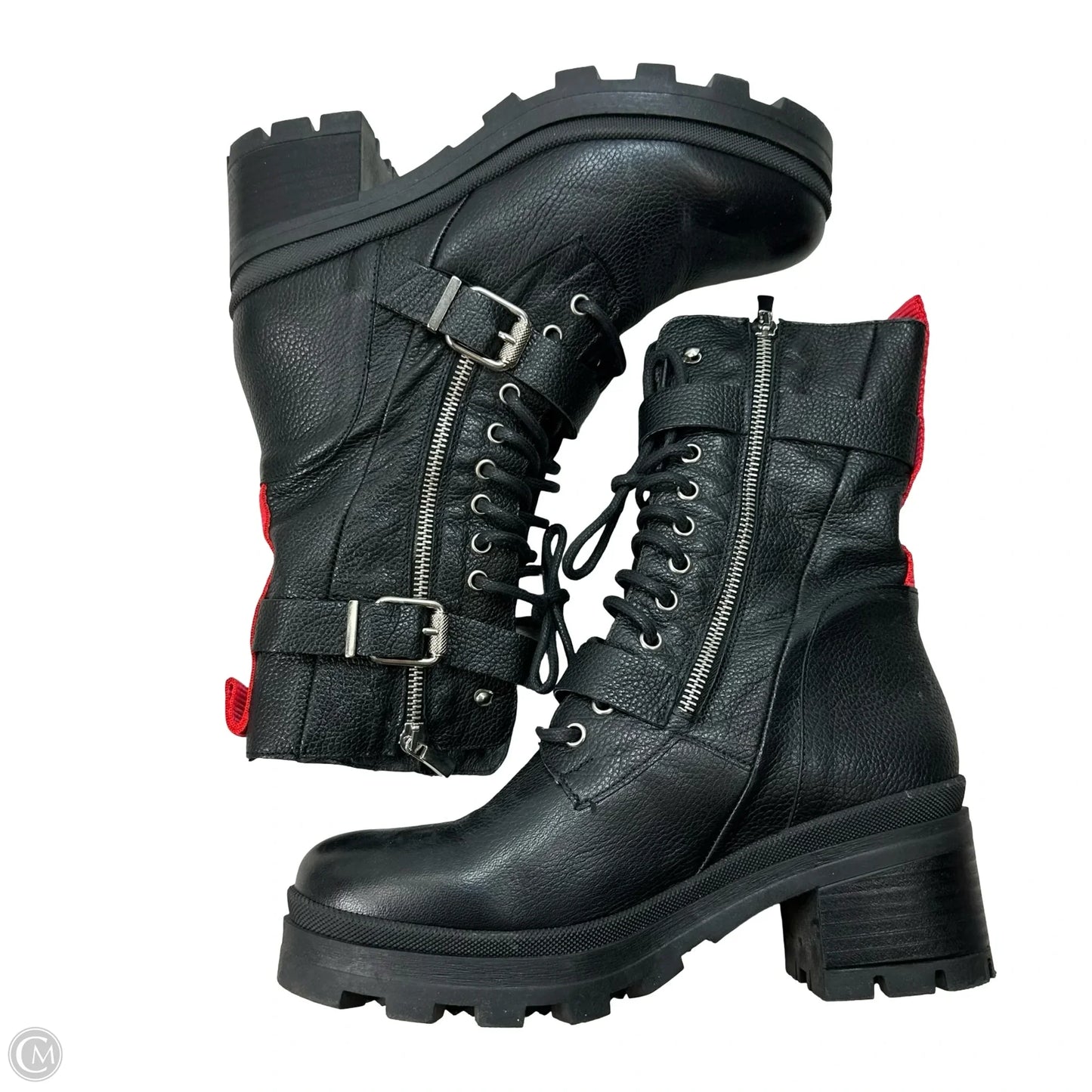 Boots Combat By Charles By Charles David In Black, Size: 7.5