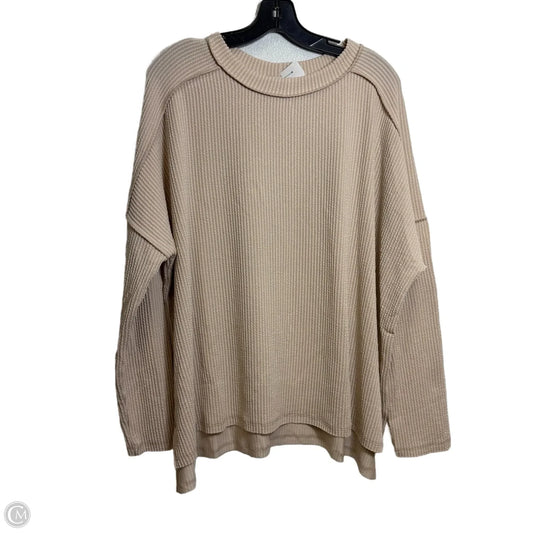 Top Long Sleeve By Zenana In Beige, Size: 2x