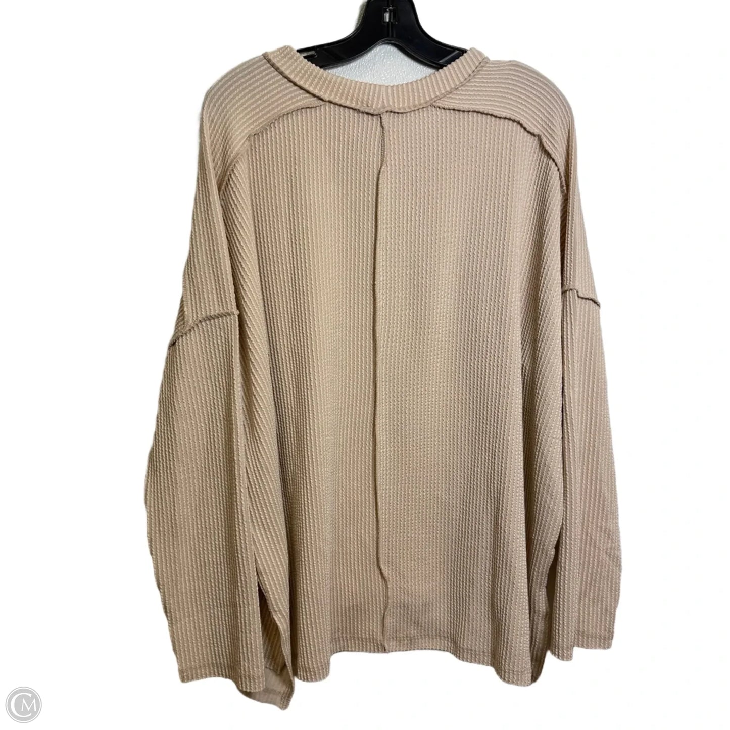 Top Long Sleeve By Zenana In Beige, Size: 2x