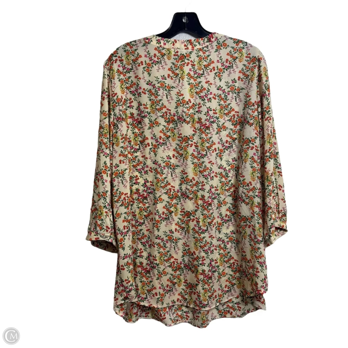 Top Long Sleeve By Rose And Olive In Floral Print, Size: 1x