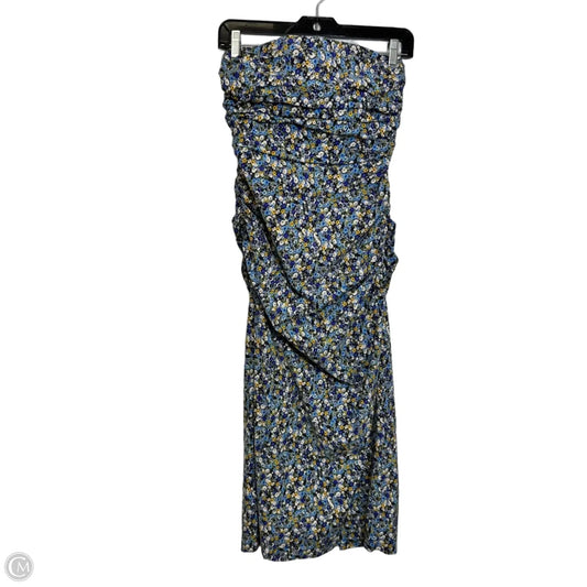 Strapless Dress Party Midi By Anthropologie In Floral Print, Size: S