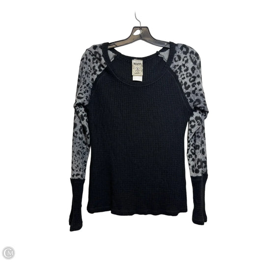 Top Long Sleeve By Vocal In Black & Grey, Size: M