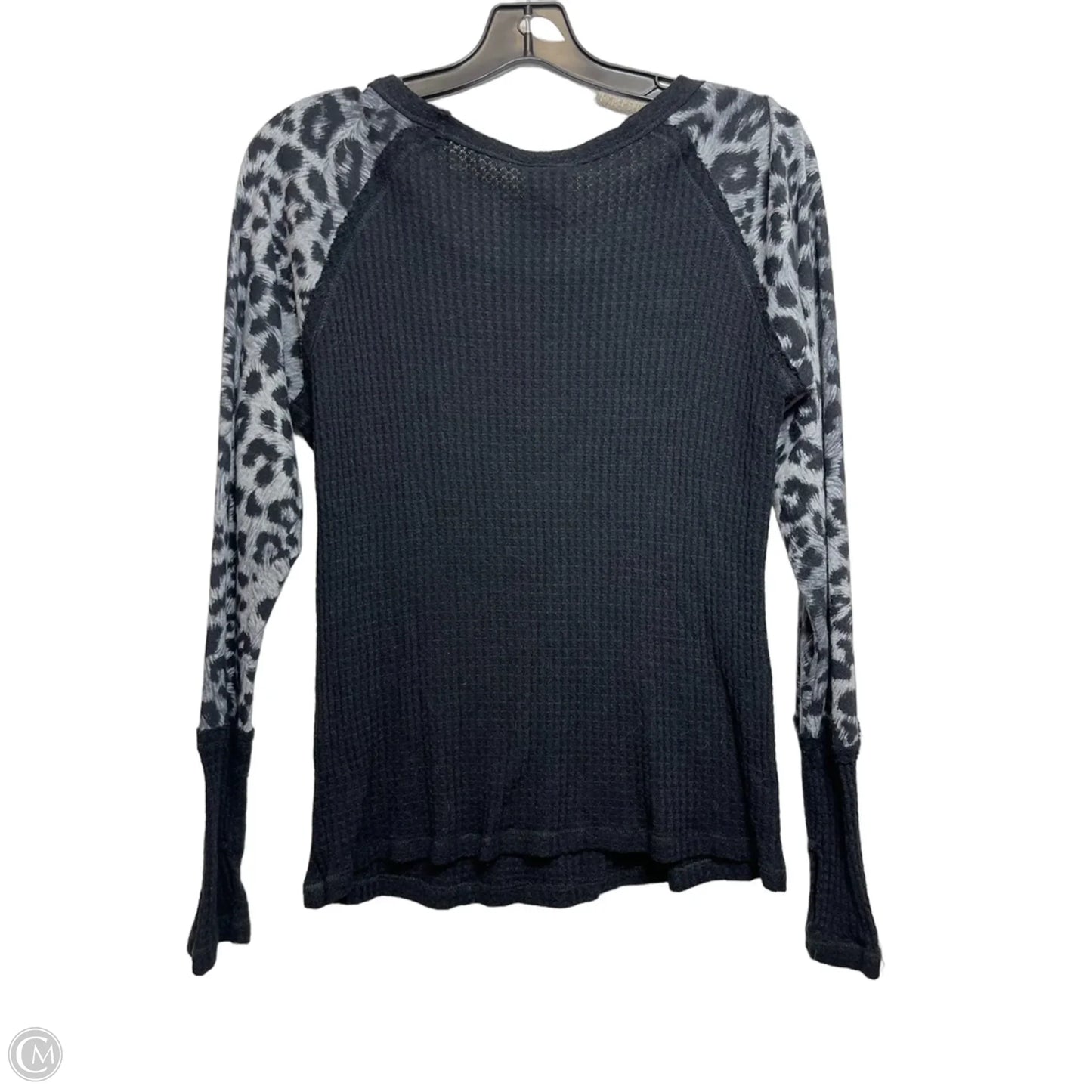 Top Long Sleeve By Vocal In Black & Grey, Size: M