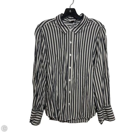 Top Long Sleeve By Ann Taylor In Black & Grey, Size: Xl