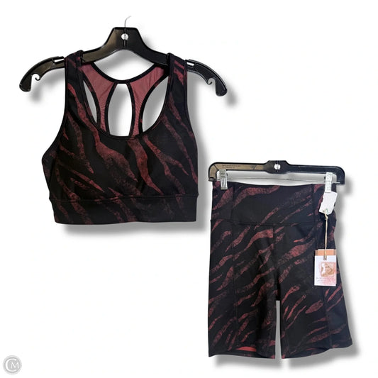 Athletic Shorts & sports bra set 2pc By Jessica Simpson In Black & Red, Size: S