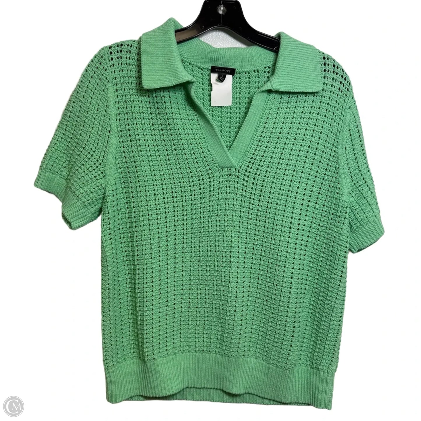 Sweater Short Sleeve By Talbots In Green, Size: L