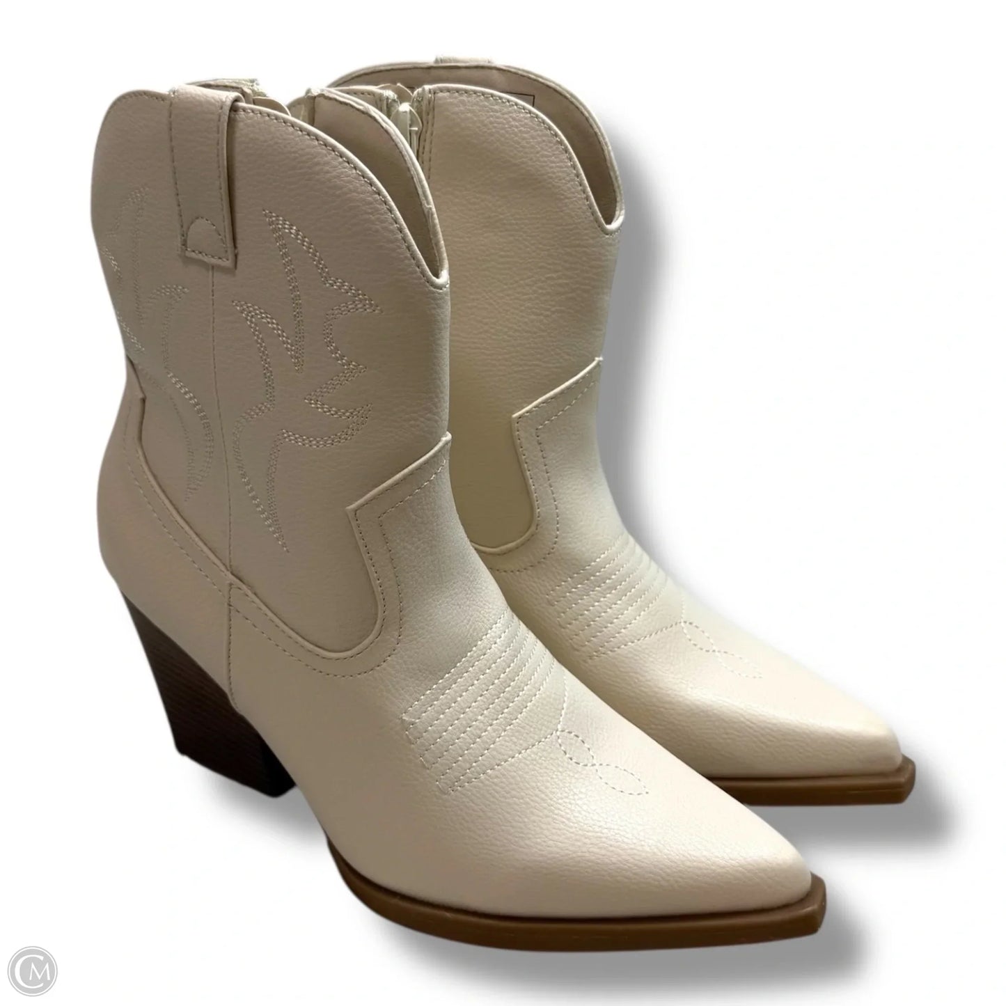 Boots Western By So In Cream, Size: 9