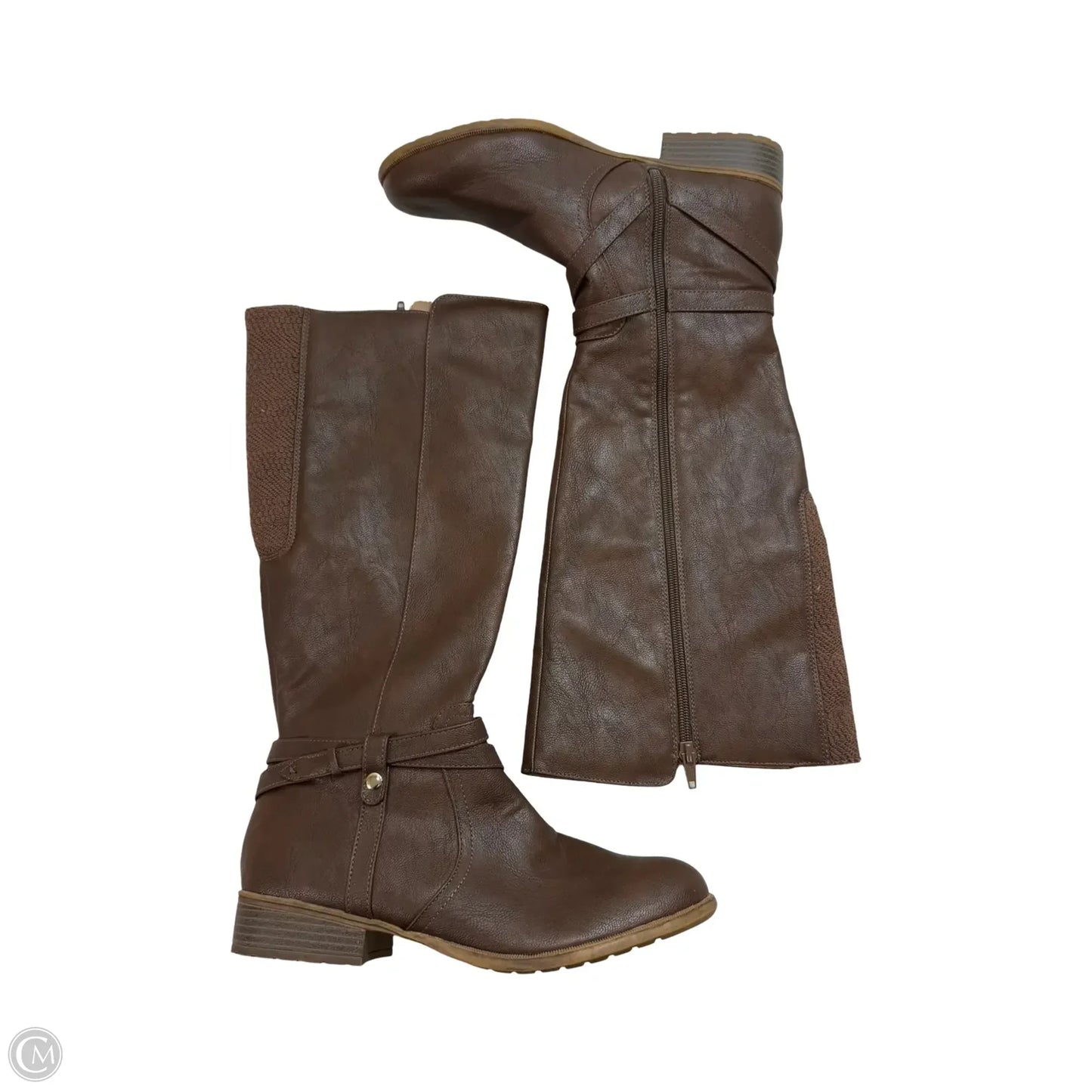 Boots Knee Flats By Life Stride In Brown, Size: 9.5