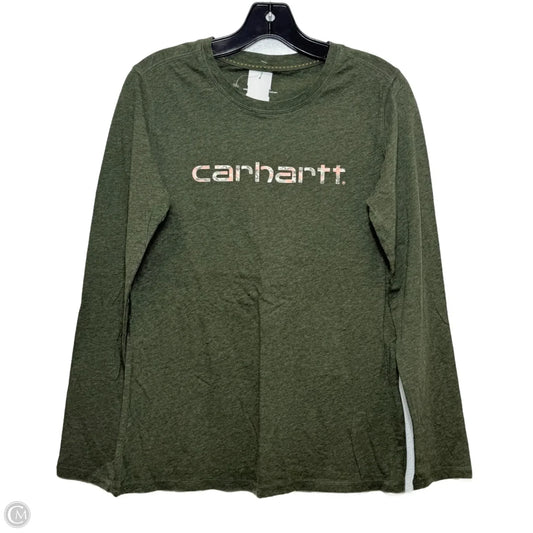 Top Long Sleeve By Carhartt In Green, Size: S