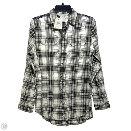 Top Long Sleeve By Woolrich In Plaid Pattern, Size: M