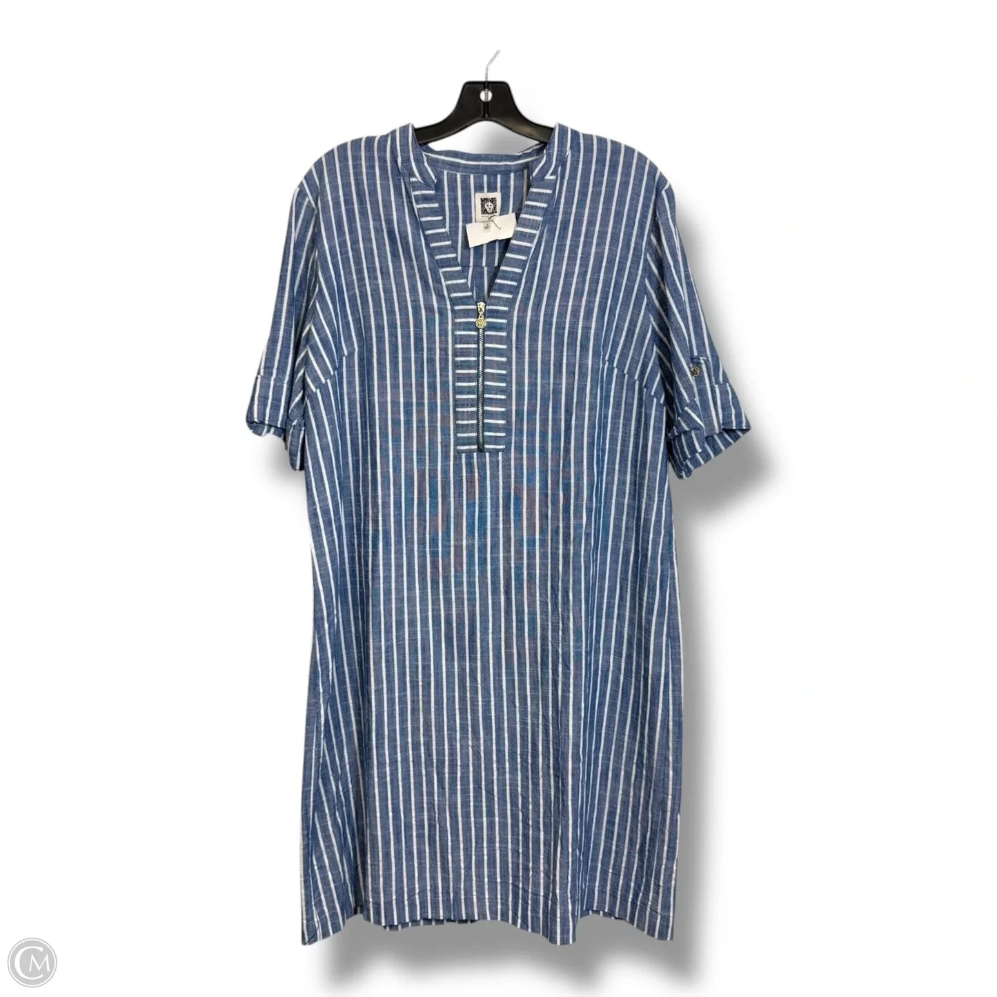 Dress Casual Midi By Anne Klein In Striped Pattern, Size: 14