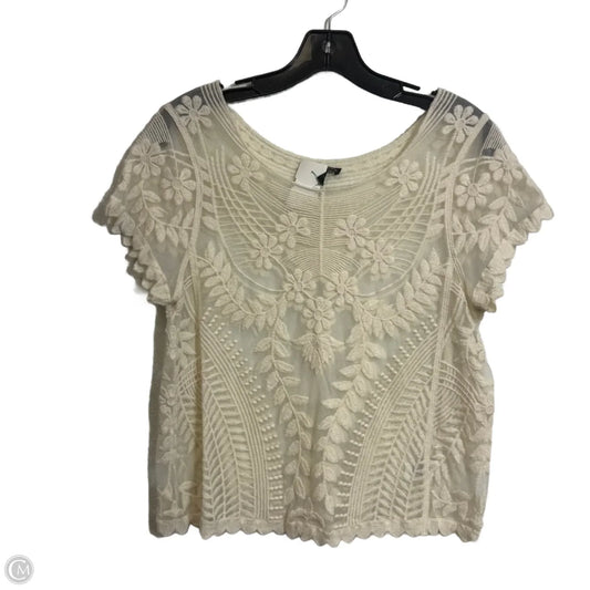 Top Short Sleeve By Express In White, Size: S