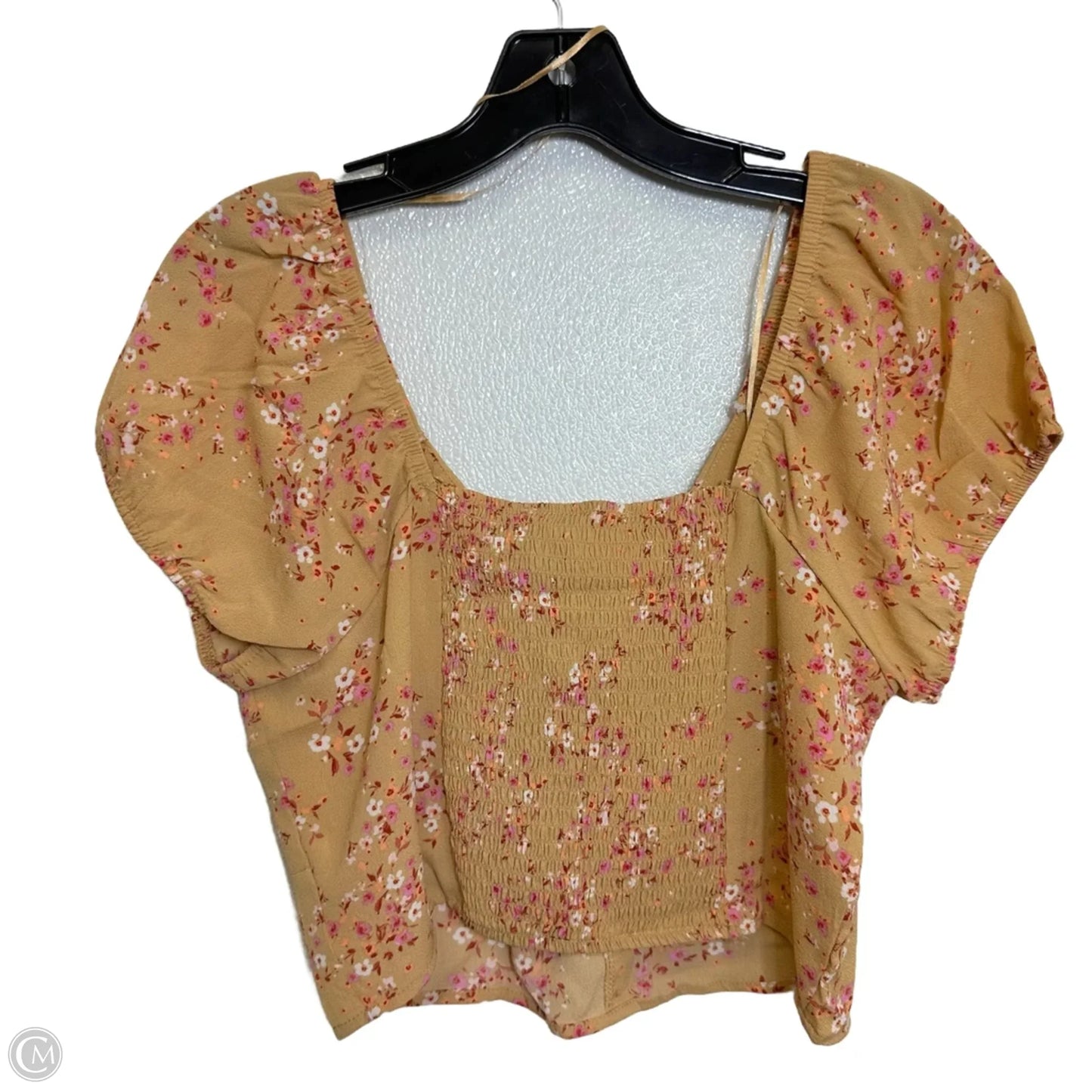 Top Short Sleeve By Pink Rose In Floral Print, Size: L