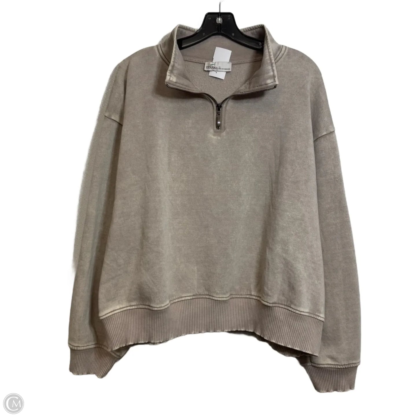 Sweatshirt Crewneck By Zenana In Beige, Size: 3x